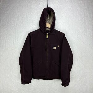 Carhartt Sierra Jacket Sherpa Lined Womens XS WJ141 DWN Deep Wine Purple